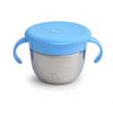 Munchkin Snack+ Stainless Steel Snack Catcher Cup with Lid, 9 Ounce, Blue, 1 Pack