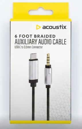 Acoustix™ Auxiliary Braided Audio Cable (6ft)