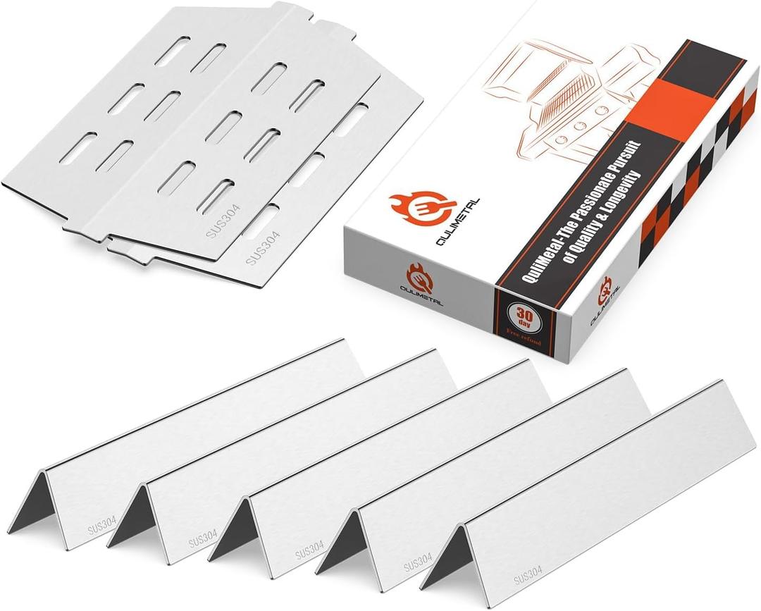 QuliMetal 22.5" Flavorizer Bars & SUS304 28 1/8" Grill Burners for Weber Genesis Silver B/C, Gold B/C, Spirit 700, Spirit E310, E320，S310,S320 (2007-2012),Grill Replacement for Weber 7536 7508