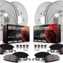 Power Stop K5376 Front and Rear Z23 Carbon Fiber Brake Pads with Drilled and Slotted Brake Rotors Brake Kit For 2011-2015 Sonata | 2011 2012 2013 2014 2015 Optima [Application Specific]