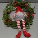 Spring Decorations for Home 17.5" Wreath Artificial Summer Wreaths with Gnome and Flowers for Easter Indoor Outdoor Home Festival Celebrations Charming Spring Wreaths for Front Door