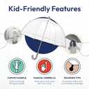 The Weather Station Children's Dome Bubble Rain Umbrella, Kids, Clear, Fiberglass Frame, Windproof, Lightweight, Stick, Full 36 Inch Arc
