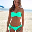 KerryKreey Underwire Swimsuits for Women Push Up Bikini Sets High Cut Cheeky Two Piece Lace Up Tie Side Bathing Suits (Blue, L)
