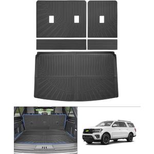 Cartist Trunk Mat & Backrest Mat for Ford Expedition Max/ Lincoln Navigator L 2018-2024, All Weather Rear Seat Back Cover Cargo Mat for 18-24 Expedition Max/ Navigator L Accessories (Only for Max & L)