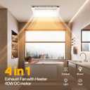VIVOHOME Bathroom Exhaust Fan with 1800W PTC Heater, Humidity Sensor & LED Light, Ceiling Mount Ventilation Fan, 160 CFM DC Motor, 3 Color Temperatures, Remote Control, Oscillating Louver, 70-105 FT²