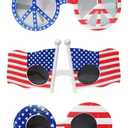 American Flag Glasses 3 pcs, Fourth 4th of July Party Accessories, USA Veterans Day decoration Memorial Day Patriotic Party Red White and Blue Photo Booth Props Favor