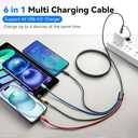 6 in 1 Multi Charging Cable, 2Pack 10Ft USBC Multi Chargers for All Devices Braided USB A/C to Lightning/Type C/Micro USB Ports Universal Charger Cord for iPhone Series/Samsung/Tablets/PS and More