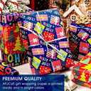 2 x Afucus Christmas Wrapping Paper, Christmas Tree, Holly Jolly, HO Santa Claus Laughing, Gift Box Themed Gift Wrap Paper, Cute Mini Rolls for Party (17 Inch X 120 Inch) (Christmas-Purple Red)