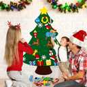 3ft Felt Christmas Tree 32 Ornaments, with Countdown Snowman and LED Lights, DIY Xmas Decorations Wall Hanging, Christmas Crafts Kits, Kids Gifts Party Supplies Door Window Decor