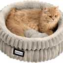 BALANCE Cat Bed Kitten Bed, Washable Round Cat Beds for Indoor Cats,Super Soft Plush Faux Fur Pet Bed for Puppy and Kitten with Anti-Slip Bottom