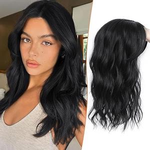 PANEWAY Hair Topper 16InchToppers For Women with Thinning Hair 6.5’’x6.5’’ Ladies Wiglets for Women Daily Use- 1B