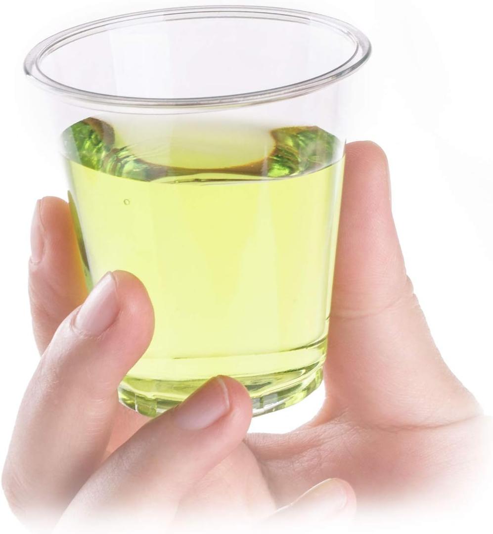 Golden Apple, 3 oz 100ct clear plastic cups. Disposable Mini Cups, Plastic Cups, Plastic Shot Glasses, Jello Shot Party Tumblers .BPA Free.