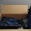 Happybuy Extra Large Collapsible Garden Cart with Removable Canopy, Folding Wagon Utility Carts with Wheels and Rear Storage, Wagon Cart for Garden, Camping, Grocery Cart, Shopping Cart, Dark blue 