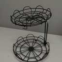 AIXINMEI 2-Tier Fruit Basket for Kitchen Counter, Metal Wire Fruit and Vegetable Storage Organizer with Bottom Slide-Out Tray, Space Saving Design for Pantry, Countertop (Black)