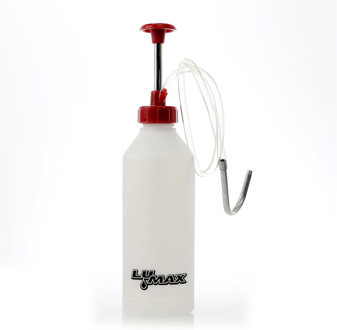 Lumax LX-1341 Multi-Purpose Oil Pump Suitable for precise dispensing of Fluids in tough-to-reach places in Tools, Equipment, Machinery and Vehicles. 1 Qt. (1 L) Capacity Bottle.