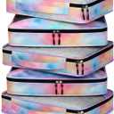 5 Pcs Packing Cubes for Suitcase Large Travel Cubes Carry on Luggage Organizer Bags for Clothes Accessories(S,Watercolor)