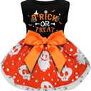 Dog Halloween Costumes Dog Dress Halloween Costumes for Dogs Funny Puppy Dress with Bow for Small Medium Large Dogs Pumpkin Witch Bat Pet Costume Halloween