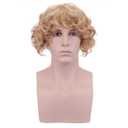 BERON Mens Blonde Wig Layered Curly Blonde Male Wig for Halloween Cosplay Synthetic Wig (New Blonde)