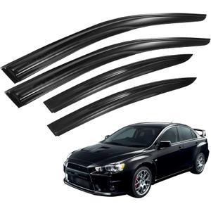 4PCS Side Window Visors Vent Shade Rain Guard Deflectors Replacement for 2008-2017 Lancer