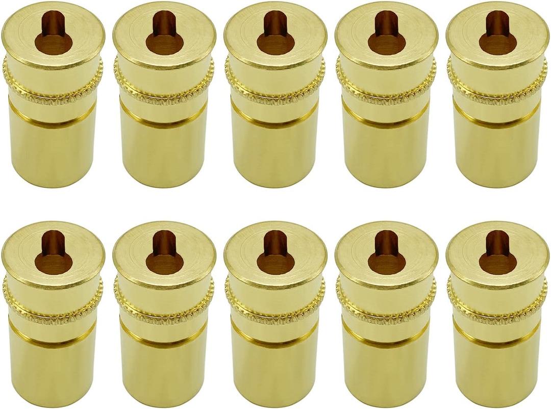 Poolzilla Brass Keyhole Anchors for Pool Safety Net | 10 Pack | for use with SS Hooks and Standard to Extra Long Cone Head Clips