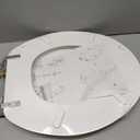 White Round Toilet Seat Natural Wood Toilet Seat with Zinc Alloy Hinges, Easy to Install also Easy to Clean, Scratch Resistant Toilet Seat by Angol Shiold (Round, White)