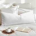 OTOSTAR Linen Throw Pillow Cover Set of 1 Decorative Long Lumbar Pillowcase Rectangle Cushion Cover 14x36 Inch for Home Decor Sofa Bedroom Car 35 x 90CM Pure White