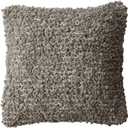 Creative Co-Op, Brown Woven Cotton Blend Boucl Pillow, Cream, Square 20x20