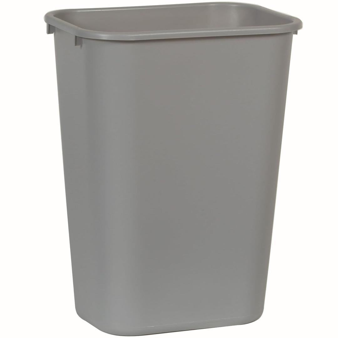 Rubbermaid Commercial Products Deskside Wastebasket/Trash Can, 10.25-Gallon/41-Quart, Gray, Plastic, Garbage Can for Home/Office, Fits Under Desk/Sink/Cabinet