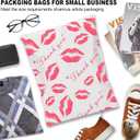 JinRuiKJ Thank You Poly Mailer 6x9 - 100 Pack - Strong Thick Self Adhesive Mailing Bags - Cute Packaging Bags for Small Business - Red Lips Printed