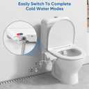 Ultra-Slim 3-in1 Bidet, Warm Water, Self-Cleaning, Posterior&Feminine Wash-(Retractable Dual Nozzles), Non-Electric Bidet Attachment for Toilet Seat, Adjustable Water Pressure, Stainless Steel Inlet