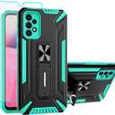 Galaxy A33 5G Case, Samsung Galaxy A33 5G Case, with HD Screen Protector, [Military Grade] Ring Kickstand Hard PC Soft TPU Shockproof Protective Cases for Samsung Galaxy A33 5G (Mint), Pack of 3