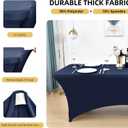 10-Pack 6ft Spandex Table Covers for Rectangle Standard Folding Tables - Wrinkle Resistant Stretch Tablecloths - Ultimate Fitted Table Protector for Parties, Banquet, Wedding