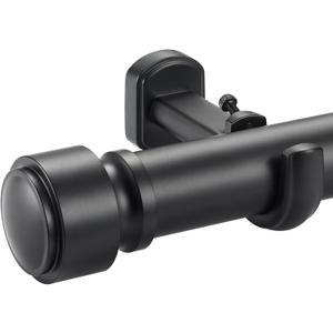 Heavy Duty Non- Adjustable 72 In/6Ft Curtain Rods for Windows, Matte Black