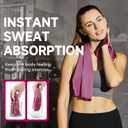 2 x BILITOK Superfiber Ice Towel Neck, Soft Breathable Cold Towel Cooling, Yoga, Sports, Golf, Gym, Camping, Running, Fitness, Exercise and More Activities, 4 Packs (Blue/Green/Rose red/Gray)