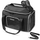 Petskd Top-Expandable Pet Carrier 18x11x11 Inches Delta American United Airline Approved, Soft-Sided Carrier for Small Cats and Dogs with Locking Safety Zippers and Anti-Scratch Mesh(Black)