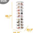 SpaceAid 9 Tier Rotating Shoe Rack Tower, Spinning Shoe Display Lazy Susan, Revolving 360 Shoe Rack Storage Round Carousel, Vertical Handbag Rotate Shoes Closet Organization (9-Tier White)