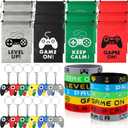 MTLEE 36 Pcs Video Game Party Favors Set Include Gamer Party Favor Bags with Drawstring Silicone Bracelets Wristbands Game Controller Keychains for Christmas Gaming Birthday Stuffer Gifts(Cute Style)