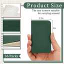 Outus 36 Pcs Pocket Notebook Mini Journal 2.5" x 4" Kraft Paper Mini Notepad Bulk Softcover Pocket Notepad Memo Diary Subject Notebooks for Student Traveler School (Green, Blank Cover)