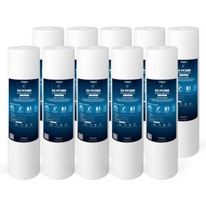 Ronaqua 20" x 4.5" Big Sediment Replacement Water Filter Cartridge, 1 Micron, NSF Certified, for Whole House, Compatible with 155358-43, 2PP20BB1M, AP810-2, FPMB-BB5-20, P5-20BB, SDC-45-2005, 10 Pack)