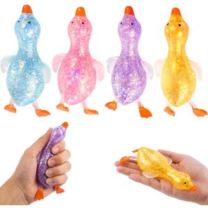 Duck Squishy, Fidget, 4Pcs Slow Rising Squishy for Stress Relief and Anxiety Relief, Soft Fidget Squishy for Office and Classroom Focus, Squeezy Fidget Squishies for Birthday Gifts and Party Favor