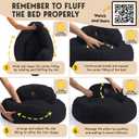 PetJett Calming Dog Bed for Small Dogs 23" Donut Dog Beds, Anti-Slip & Washable Fluffy Plush Faux Fur Pet Bed, Anti-Anxiety Premium Comfort Round Puppy Bed, Fits Dogs up to 25 lbs Black