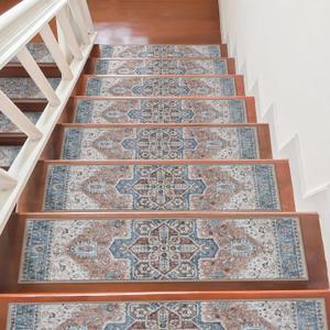 OJIA Non-Slip Stair Treads for Wooden Steps 30"x8" Indoor Stair Runner 15PCS Residue-Free Rubber Backed Carpet Stair Treads Staircase Step Treads Stair Rugs Mats for Kids and Dogs, Beige
