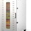 Commercial Dehydrator, 20-Layer Food Dehydrator with Triple Fans, LED Light, 1600W, 24H Timer, Large Food Dehydrators for Homemade Jerky, Fruit, Pet Treat, Veggies, Herb, and Snack