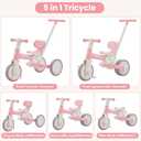 Bobike 5-in-1 Tricycle for Toddlers 18 Months to 5 Years Old, Toddler Bike, Kids Tricycle with Push Handle and Backrest, Toddler Balance Bike with Easy Assembly for Boys and Girls.(Pink), 12 inches x 8 inches x 17 inches