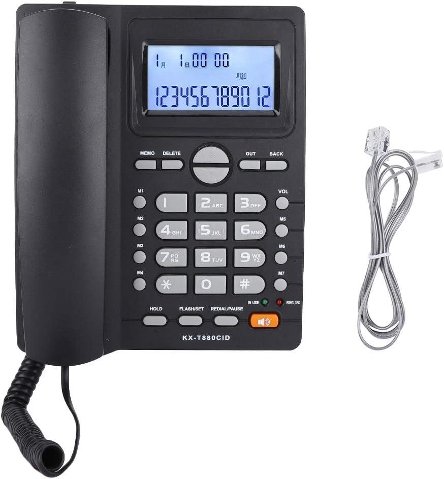 Corded Phone, Desktop Landline Telephone Wired Phone for Home Office Hotel Use, Speakerphone, Caller ID Display, Hands Calling (Black)