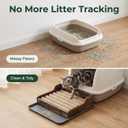 Cat Litter Box Step, 3‑in‑1 Cat Scratch Post,Cat Bed Scratcher(Natural)