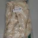 jinchan Taupe Striped Linen Kitchen Curtains 45 Inch Cafe Tier Curtains Balanced Stripe Farmhouse Small Drapes for Bathroom Laundry Over Sink Half Window Light Filtering 2 Panels Tan on Linen