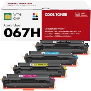 067H 067 Toner Cartridge Set MF654CDW Compatible Replacement for Canon Color ImageCLASS MF656CDW MF655CDW MF653CDW LBP632CDW LBP633CDW Printer 4 Pack High Yield Ink (Black Cyan Yellow Magenta)