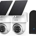 Security Cameras Wireless Outdoor Home System, 2 Camera Kit, No Subscription Fees, Solar Powered, Local Storage, 365-Day Battery Life, 360PTZ Surveillance, Auto Tracking, 2K Color Night Vision