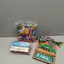 37 Pcs Interchangeable Seasonal Decor Farmhouse Breadboard Interchangeable Seasonal Tier Tray Decor Holiday Halloween Thanksgiving Christmas Wooden Decoration with Bow for Table Kitchen